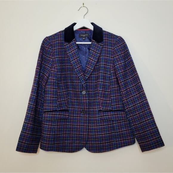 TALBOTS MISTLETOE PLAID SHETLAND WOOL BLAZER 10P - Picture 2 of 7